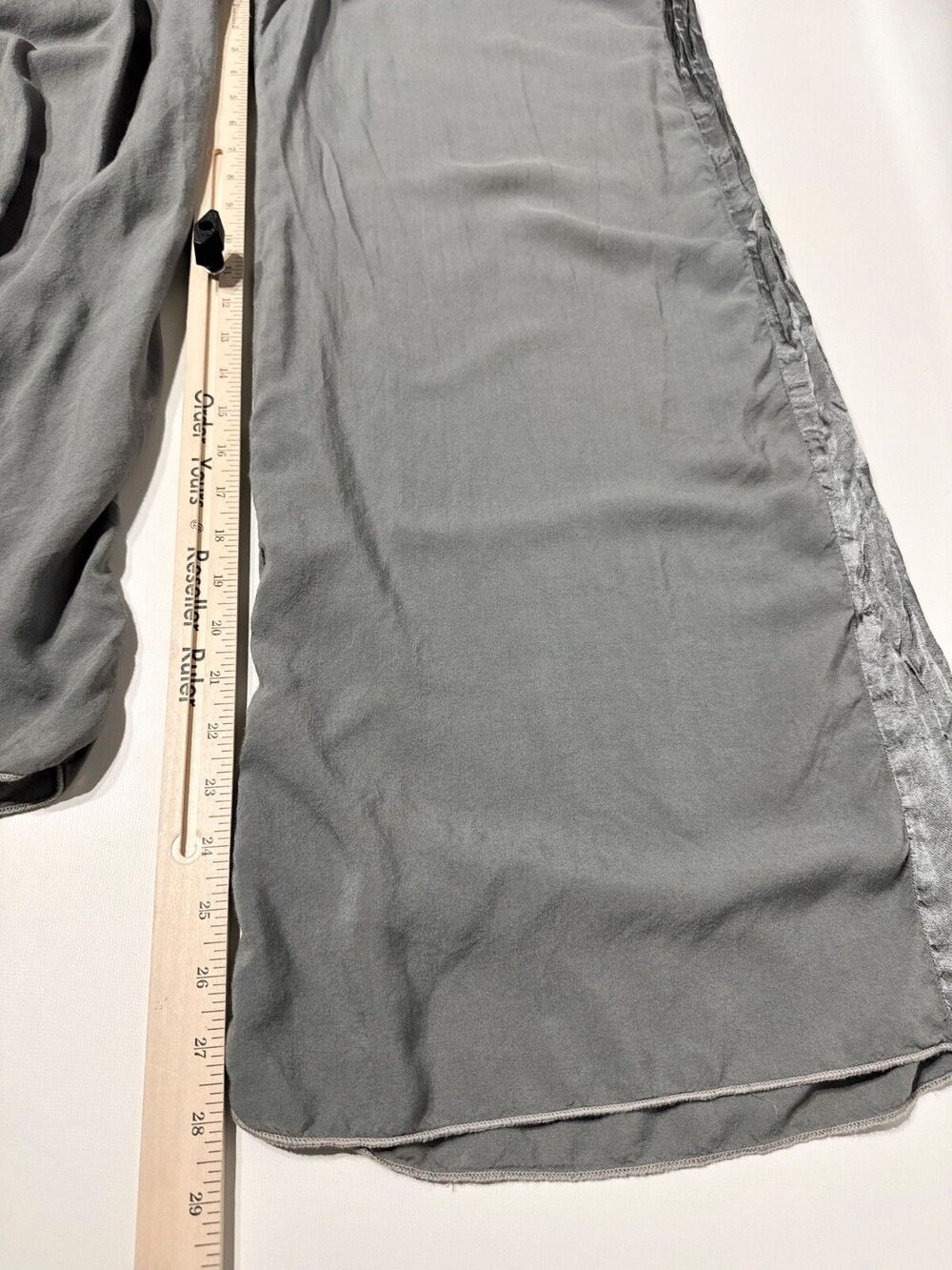 Hard Tail Forever Gray Rayon Wide Leg Pants Elastic High Waist Women Size L (A3) - Picture 6 of 8